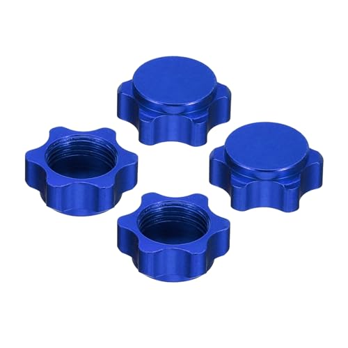 sourcing map Aluminium 19mm/0,75 Zoll RC Radmutter M12x1,0mm Kupplungsradmuttern RC Radmutter staubdicht für 1/8 RC Modellauto Trucks Geländewagen Aufgerüstete Teile Packung mit 4 (Dunkelblau) von sourcing map