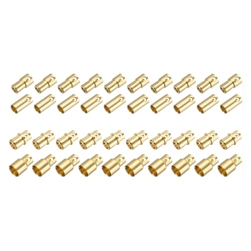 sourcing map Bananenstecker, 6,5 mm/8 mm, männlich, weiblich, Bananenstecker für Lautsprecher, Kabel, RC-Batterie, ESC-Motor, 20 Paar von sourcing map