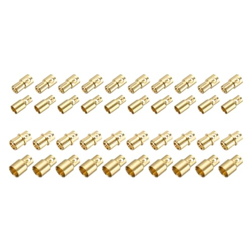 sourcing map Bananenstecker, 6 mm/8 mm, männlich, weiblich, Bananenstecker für Lautsprecher, Kabel, RC-Batterie, ESC-Motor, 20 Paar von sourcing map