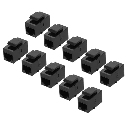 sourcing map Cat 6 Ethernet-Koppler, RJ45 Cat6-Kupplungsbuchsen, weiblich auf weiblich, Ethernet-Adapter, schwarz, 14 x 16 x 27 mm, 10 Stück von sourcing map