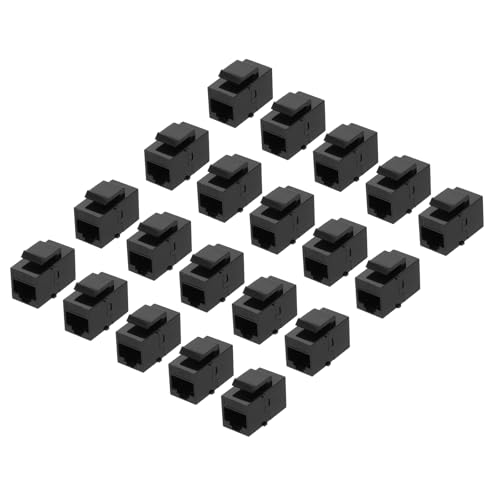 sourcing map Cat-6-Ethernet-Koppler, RJ45 Cat6-Kupplungsbuchsen, weiblich auf weiblich, Ethernet-Adapter, schwarz, 14 x 16 x 27 mm, 20 Stück von sourcing map