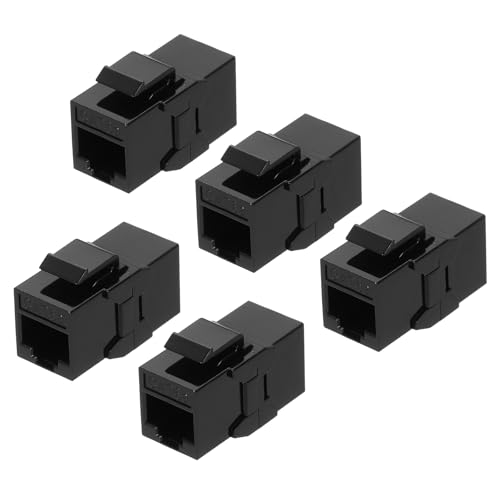 sourcing map Cat 6A Ethernet-Koppler, RJ45 Cat6A Kupplungsbuchsen Buchse auf Buchse, Ethernet-Adapter, Schwarz, 5 Stück von sourcing map