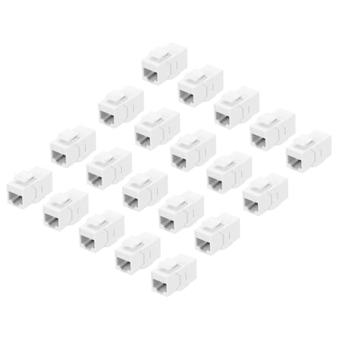 sourcing map Cat 6A Ethernet-Koppler, RJ45 Cat6A Kupplungsbuchsen Buchse auf Buchse, Ethernet-Adapter, Weiß, 20 Stück von sourcing map