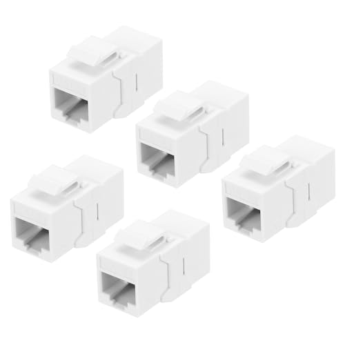 sourcing map Cat 6A Ethernet-Koppler, RJ45 Cat6A Kupplungsbuchsen Buchse auf Buchse, Ethernet-Adapter, Weiß, 5 Stück von sourcing map