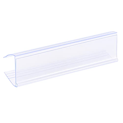 sourcing map Etikettenhalter 100 x 28 mm Clip auf Regal transparent blau Kunststoff für Draht-Regale, 20 Stück von sourcing map