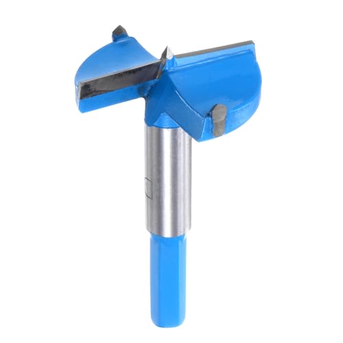 sourcing map Forstnerbohrer, 48 mm, Sechskantschaft, 3/8 Zoll, Hartmetall-Forstner-Bit, Holzbearbeitung, Lochöffner, Fräserwerkzeug für Holzbohren/Schrankscharniere, Blau von sourcing map