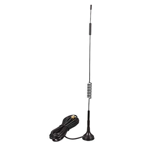 sourcing map GSM GPRS WCDMA LTE Antenne 3G 4G 12dBi RG174 700-2700MHz SMA/RP-SMA Stecker Verlängerungskabel Omni Richtung mit Magnetfuß SMA Stecker 5M Kabel von sourcing map