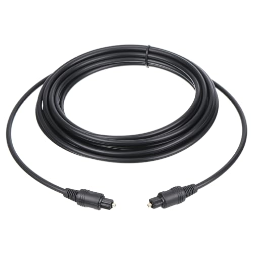 sourcing map Glasfaser-Audiokabel, digitales Audio-Optikkabel, 2,5 m lang, TOS, optisches Verbindungskabel, PVC-Kunststoff, gerader Stecker, für TV, DVD-Verstärker, Stereo, Schwarz von sourcing map