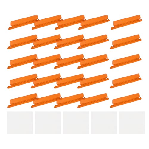 sourcing map Hängeregistraturen, 10,2 cm, einführbare Registerkarten und Einsätze, Kunststoff, transparent, Ordner, Etiketten, Abheften für Ordner, schnelle Identifizierung, Orange, 100 Stück von sourcing map