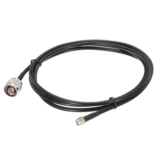 sourcing map Koaxialkabel 240 Typ N Stecker auf SMA-Stecker, verlustarmes Koaxialkabel, 1,5 m, Schwarz, 1 Stück von sourcing map