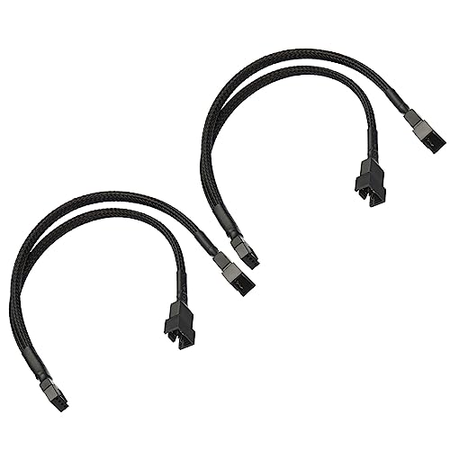 sourcing map PWM Lüfterverteiler Kabel 10.6" 4 Pin Buchsen zu 3 Pin Stecker PC Lüfter Hülse Leistung Verlängerung Kabel Adapter 1 bis 2 Konverter für Computer Pack von 2 von sourcing map