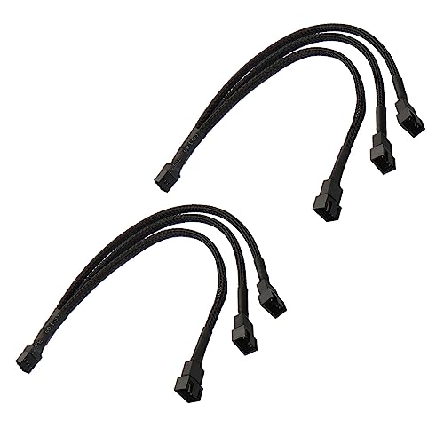 sourcing map PWM Lüfterverteiler Kabel 10.6" 4 Pin Buchsen zu 3 Pin Stecker PC Lüfter Hülse Leistung Verlängerung Kabel Adapter 1 bis 3 Konverter für Computer Pack von 2 von sourcing map