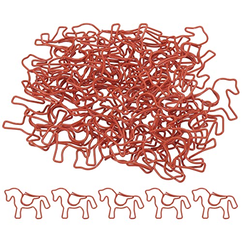 sourcing map Papier Klemme Pferd Tier-Geformt Niedlich Dekorativ Spaß Klammern Lesezeichen mit Box 1.4" Rot für Organisieren Büro Haus Pack von 40 von sourcing map