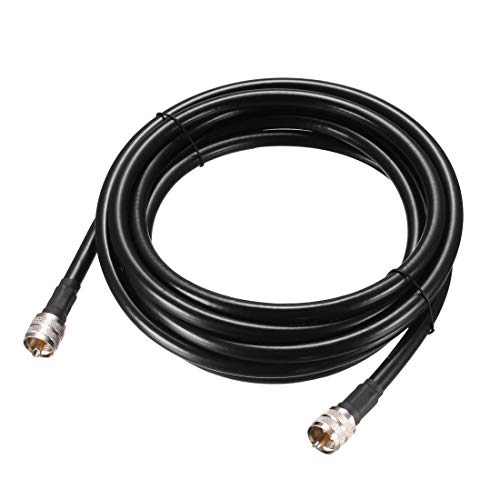 sourcing map RG213 Koax Überbrückungskabel UHF Stecker PL-259 auf UHF Stecker PL-259 Verlustarme 3.66M/12Ft von sourcing map