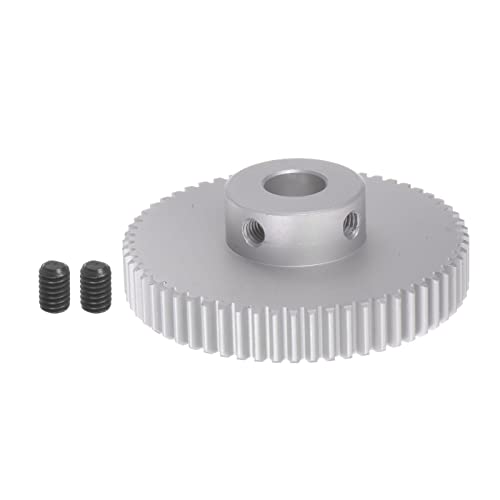 sourcing map Schritt Stirnrad 10mm Bohrung Getriebe 60T Mod 1 Aluminiumlegierung Motorgetriebe für RC Auto Ersatzteile Zubehör Elektrische Schleifer Getriebe Reduktion Getriebe Reduzierer von sourcing map