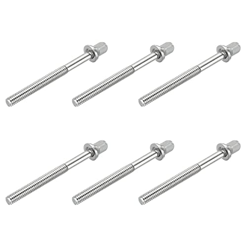 sourcing map Trommel Spannstangen M5 x 60mm für Bass Drum Hardware Teile Zubehör Paket von 6 von sourcing map