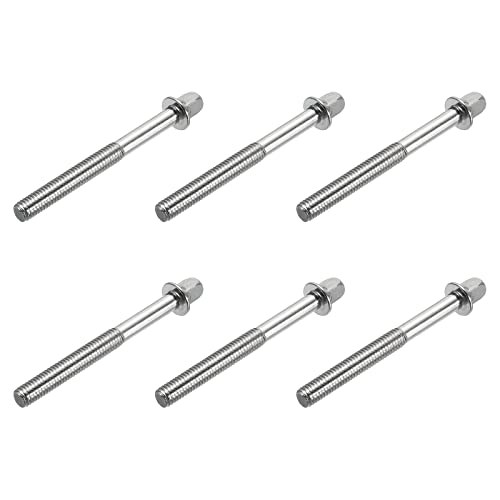 sourcing map Trommel Spannstangen M6 x 60mm für Bass Drum Hardware Teile Zubehör Paket von 6 von sourcing map