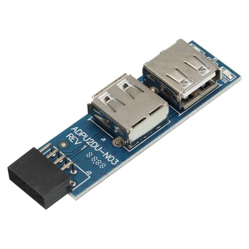 sourcing map USB 2.0 9Pin HUB Stecker auf 2 USB Port Card Converter Adapter Motherboard für PC von sourcing map