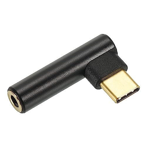 sourcing map USB Typ C bis 3.5mm Buchsen Kopfhörer Buchse Adapter USB C auf Aux Audio Stereo Mikrofon HiFi Hi-Res Adapter für Handy Schwarz von sourcing map