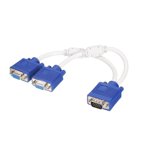 sourcing map VGA Splitter Kabel, VGA 2 weiblich zu VGA 1 männlich Kabel mit Ringadapter Monitor Konverter Videokabel für Projektor von sourcing map