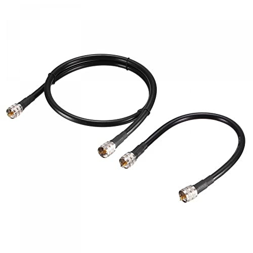 sourcing map Verlustarm RG213 RF Koaxialkabel mit UHF Stecker PL-259 1ft 3ft 50 Ohm für Mikrowellen Übertragung 1Set von sourcing map