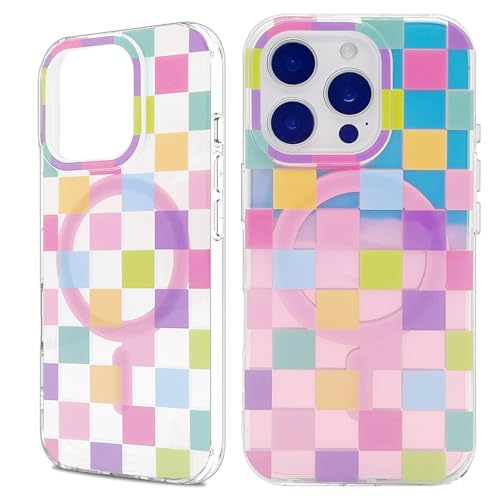 sousukue Magnetische Schutzhülle für iPhone 16 Pro Max, 17,5 cm (6,9 Zoll), kompatibel mit MagSafe, weiches TPU-Stoßdämpfer, harte Rückseite aus Polycarbonat, stoßfest, niedliches Design, buntes von sousukue