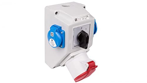 Installationssatz mit Sockel 32A 5P+2x2P+Z (0-1) rot ZI05R442 spamel 5907723003217 von spamel