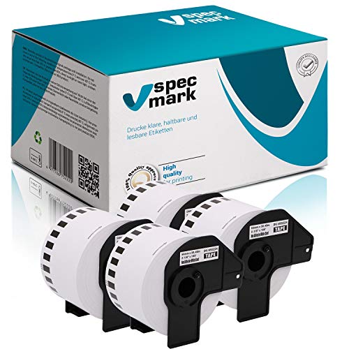 specmark 4 Rollen Endlosetiketten kompatibel mit Brother DK-N55224 54mm x 30,48m Etiketten für allen QL-Etikettendruckern QL-570 QL-700 QL-800 von specmark