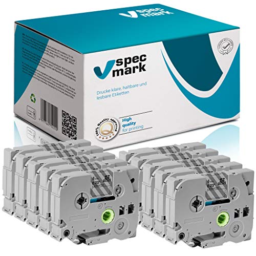 specmark Schriftband TZe-115 6mm x 8m Satz x 10 St. Weiß auf Durchsichtig Band kompatibel mit allen Drucker Brother PT P-touch AZe-115 EZe-115 TZ-115 TZ2-115 specmark Schriftband TZe-115 6mm x 8m Satz x 10 St. Weiß auf Durchsichtig Band kompatibel mit allen Drucker Brother PT P-touch AZe-115 EZe-115 TZ-115 TZ2-115 von specmark