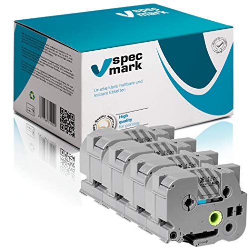 specmark Schriftband TZe-161 36mm x 8m Satz x 4 St. Schwarz auf Durchsichtig Band kompatibel mit Drucker Brother PT P-touch AZe-161 EZe-161 TZ-161 TZ2-161 specmark Schriftband TZe-161 36mm x 8m Satz x 4 St. Schwarz auf Durchsichtig Band kompatibel mit Drucker Brother PT P-touch AZe-161 EZe-161 TZ-161 TZ2-161 von specmark