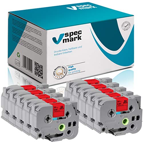 specmark Schriftband TZe-451 24mm x 8m Satz x 10 St. Schwarz auf Rot Band kompatibel mit Drucker Brother PT P-touch AZe-451 EZe-451 TZ-451 TZ2-451 specmark Schriftband TZe-451 24mm x 8m Satz x 10 St. Schwarz auf Rot Band kompatibel mit Drucker Brother PT P-touch AZe-451 EZe-451 TZ-451 TZ2-451 von specmark