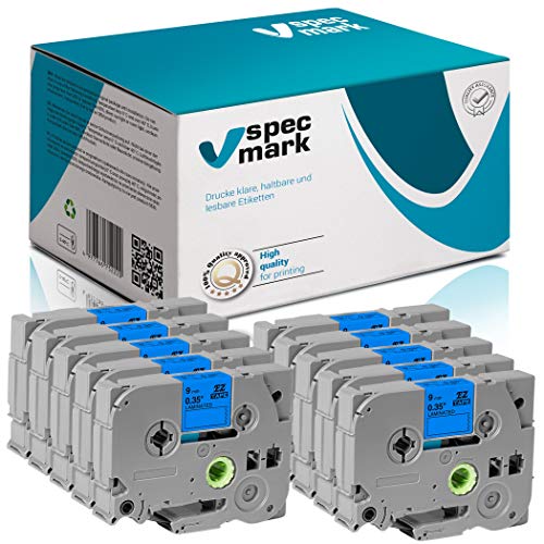 specmark Schriftband TZe-521 9mm x 8m Satz x 10 St. Schwarz auf Blau Band kompatibel mit allen Drucker Brother PT P-touch AZe-521 EZe-521 TZ-521 TZ2-521 specmark Schriftband TZe-521 9mm x 8m Satz x 10 St. Schwarz auf Blau Band kompatibel mit allen Drucker Brother PT P-touch AZe-521 EZe-521 TZ-521 TZ2-521 von specmark