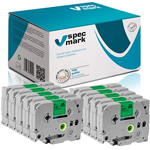 specmark Schriftband TZe-711 6mm x 8m Satz x 10 St. Schwarz auf Grün Band kompatibel mit allen Drucker Brother PT P-touch AZe-711 EZe-711 TZ-711 TZ2-711 specmark Schriftband TZe-711 6mm x 8m Satz x 10 St. Schwarz auf Grün Band kompatibel mit allen Drucker Brother PT P-touch AZe-711 EZe-711 TZ-711 TZ2-711 von specmark