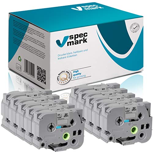 specmark Schriftband TZe-M951 24mm x 8m Satz x 10 St. Schwarz auf Silber trüb Band kompatibel mit Drucker Brother PT P-touch AZe-M951 EZe-M951 TZ-M951 TZ2-M951 specmark Schriftband TZe-M951 24mm x 8m Satz x 10 St. Schwarz auf Silber trüb Band kompatibel mit Drucker Brother PT P-touch AZe-M951 EZe-M951 TZ-M951 TZ2-M951 von specmark