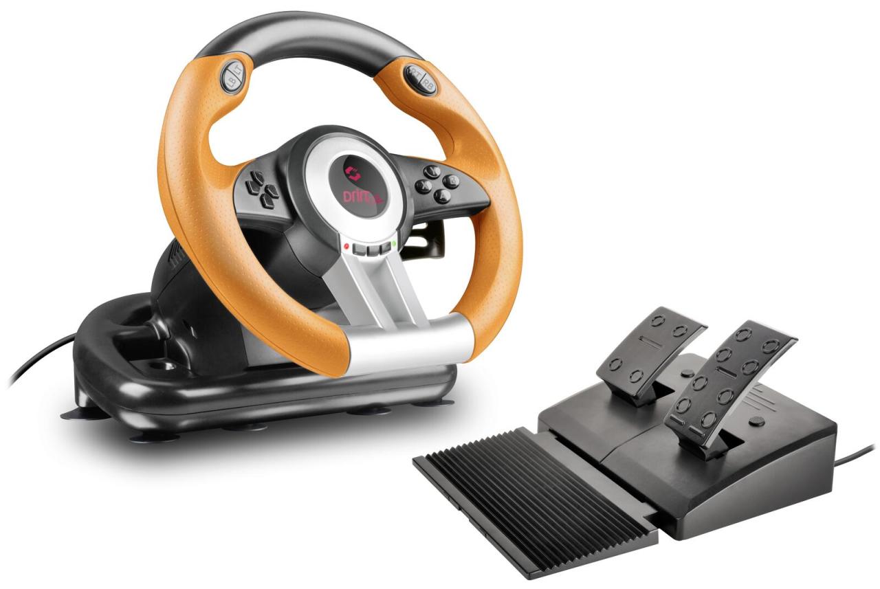 Speedlink DRIFT O.Z. Lenkrad- und Pedale-Set für PC, schwarz-orange Speedlink DRIFT O.Z. Lenkrad- und Pedale-Set für PC, schwarz-orange von speedlink