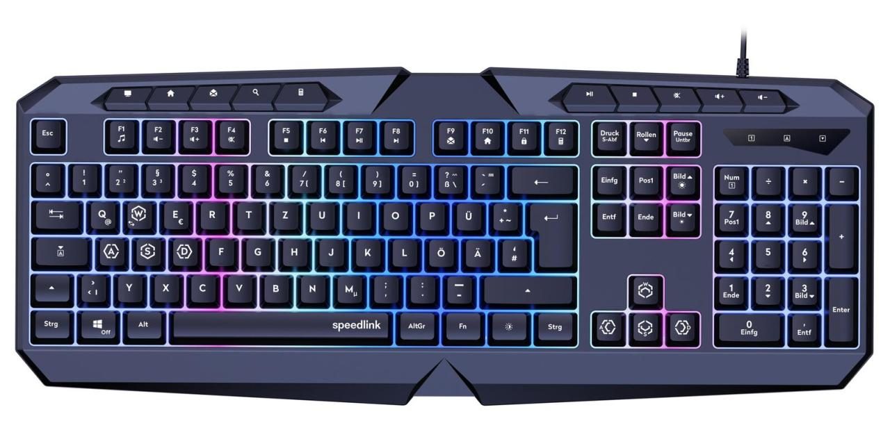 Speedlink LUDICIUM RGB Rainbow Gaming Tastatur, schwarz - DE Layout Speedlink LUDICIUM RGB Rainbow Gaming Tastatur, schwarz - DE Layout von speedlink