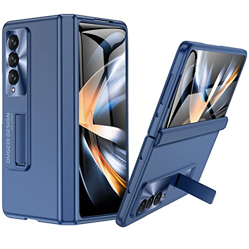 Schutzhülle für Samsung Galaxy Z Fold 4: integrierte Displayschutzfolie und Ständer, Federscharnierschutz, angenehme Haptik und langlebige, schlanke Passform für Samsung Galaxy Z Fold 4 5G (mattblau) von spoovcto