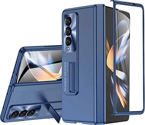 spoovcto Ultra dünn für Galaxy Z Fold 4 Case, All-Inclusive Scharnier Schutz für Samsung Z Fold 4 Case mit gehärtetem Bildschirmschutz, stoßfest für Z Fold 4 Case - Blau von spoovcto