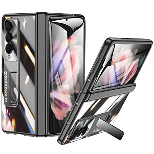 spoovcto für Galaxy Z Fold 3 Hülle, Transparent Überzug PC Crystal Clear Phone Case für Samsung Z Fold 3, für Z Fold 3 Hüllel mit Federscharnier Kickstand von spoovcto