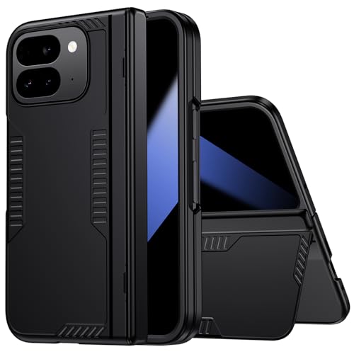 spoovcto für Google Pixel 9 Pro Fold Hülle mit Anti-spy Privatsphäre Displayschutz, Integriertem Ständer, Kompatibel mit Wireless Charging, Ultradünne Schutzhülle für Pixel 9 Pro Fold Case Schwarz von spoovcto