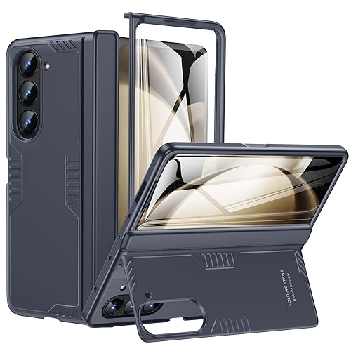 spoovcto für Samsung Galaxy Z Fold 5 Handyhülle: [Versteckter Kickstand] [Drahtloses Aufladen], Scharnierschutz Slim Case, Displayschutz Phone Stand Hülle für Samsung Galaxy Z Fold 5 5G von spoovcto