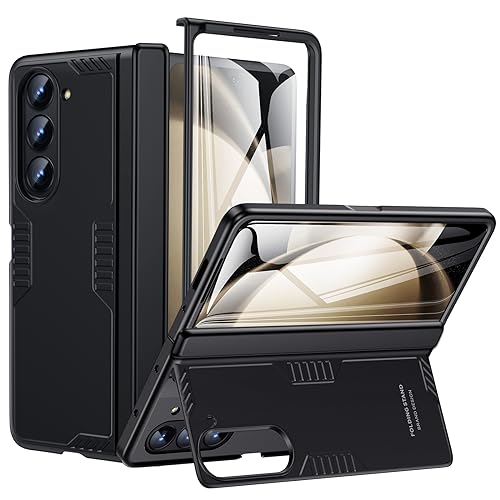 spoovcto für Samsung Galaxy Z Fold 5 Hülle: [Versteckter Kickstand] [Drahtloses Aufladen], Scharnierschutz Slim Case, Displayschutz Phone Stand Cover für Samsung Galaxy Z Fold 5 5G von spoovcto