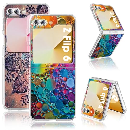 2 Stücke Kompatibel Mit Samsung Galaxy Z Flip 6 5G Hülle Silikon Dünn Klar Case Slim Flexible Cover Marmor case Galaxy Z Flip 6 5G Handyhülle Schutzhülle für Samsung Z Flip 6 5G 6,7" (Bunt) von sqgylgl