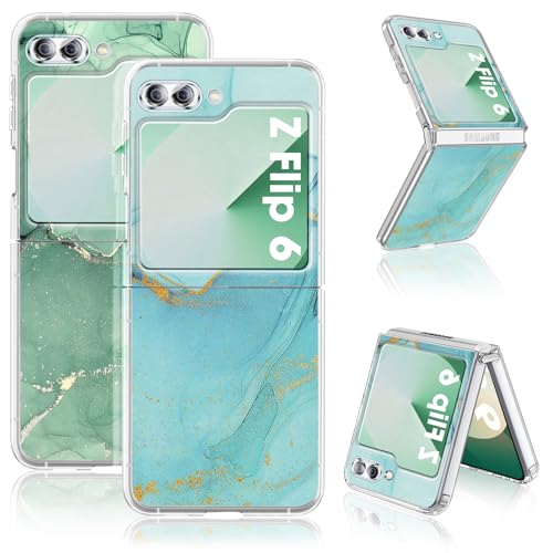 2 Stücke Kompatibel Mit Samsung Galaxy Z Flip 6 5G Hülle Silikon Dünn Klar Case Slim Flexible Cover Marmor case Galaxy Z Flip 6 5G Handyhülle Schutzhülle für Samsung Z Flip 6 5G 6,7" (Grün) von sqgylgl