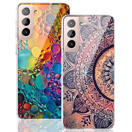 2 Stücke für Samsung Galaxy S21 FE Hülle Silikon 360 Case Transparent TPU Flexible Blume Tasche Galaxy S21 FE Marmor Handyhülle Blume Schutzhülle für Samsung S21 FE 5G / 4G Handy 6.41" Mädchen (C) 2 Stücke für Samsung Galaxy S21 FE Hülle Silikon 360 Case Transparent TPU Flexible Blume Tasche Galaxy S21 FE Marmor Handyhülle Blume Schutzhülle für Samsung S21 FE 5G / 4G Handy 6.41" Mädchen (C) von sqgylgl