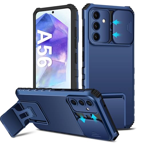 Hülle kompatibel mit Samsung Galaxy A56 Handyhülle, [Kameraschutz] Galaxy A56 Hülle mit Stand Slider A56 Schutzhülle für Samsung A56 4G / 5G (Blau) von sqgylgl