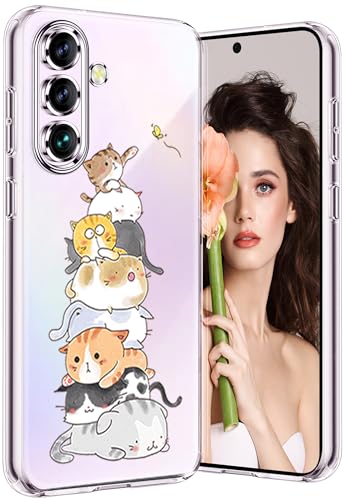 sqgylgl Kompatibel mit Samsung Galaxy A55 5G Hülle Klar Slim Schutzhülle Katze TPU A55 5G Rückabdeckung Ganzkörperschutz Tier Dünn Handyhülle für Samsung Galaxy A55 5G (Katzen) von sqgylgl