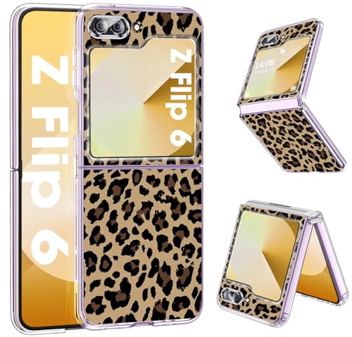 Schutzhülle für Samsung Galaxy Z Flip 6, Silikon, transparent, Leopard, schmal, dünn, weich, TPU, Galaxy Z Flip 6, Schutzhülle für Samsung Z Flip 6 5G 6,7 Zoll (17,9 cm), Braun von sqgylgl