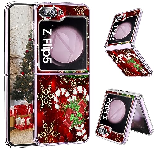 für Samsung Galaxy Z Flip 5 5G Schutzhülle Silikon Soft TPU Galaxy Z Flip 5 Weihnachtsmann Schutzhülle Ultra Dünn Thin Z Flip 5 Slim Cases Transparent Case für Samsung Z Flip 5 Handy 6,7" Weihnachten von sqgylgl