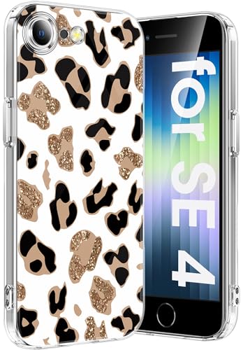sqgylgl 𝙨𝙦𝙜𝙮𝙡𝙜𝙡 Kompatibel mit iPhone SE4 Hülle Silikon Dünn 360 Grad Crystal Rosa Handyhülle Case Liquid Transparent Schädel Schutz Cover Schutzhülle für iPhone SE4 (Gold) von sqgylgl